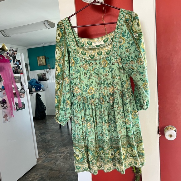 Spell Folk Song Mini Dress/ Tunic in Sage size XS - Picture 2 of 4